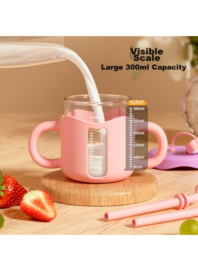 Cookss Children's Milk Cup With Scale, Shatterproof Straw Cup For 1-3 Year Old Babies, Learning Cup, Glass Water Cup, Orange - Image 4
