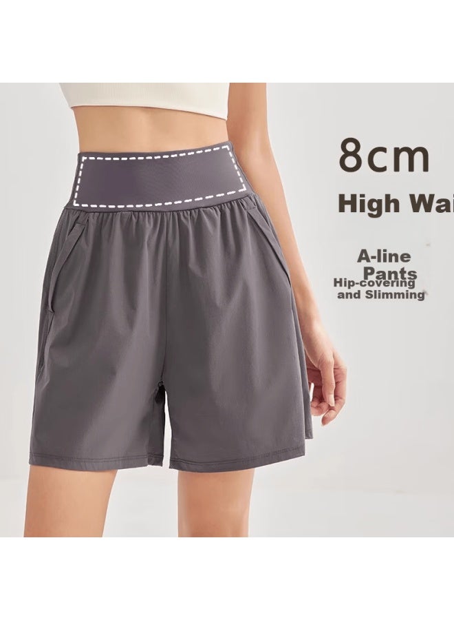 Never Me Women's Summer Sports Shorts High Waist Tummy Control Loose Breathable Quick-dry Running Fitness Training Shorts - Image 2