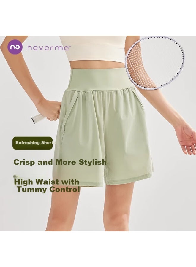 Never Me Women's Summer Sports Shorts High Waist Tummy Control Loose Breathable Quick-dry Running Fitness Training Shorts - Image 1