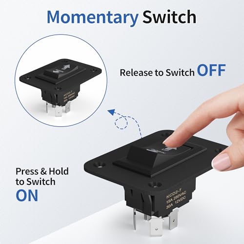 DAIERTEK مفتاح دايرتيك UP Down مؤقت لعكس القطبية - 12V 30A DPDT مفتاح عكس القطبية لرافعة الطاقة RV & مثبت مقطورة 5th Wheel - Image 4