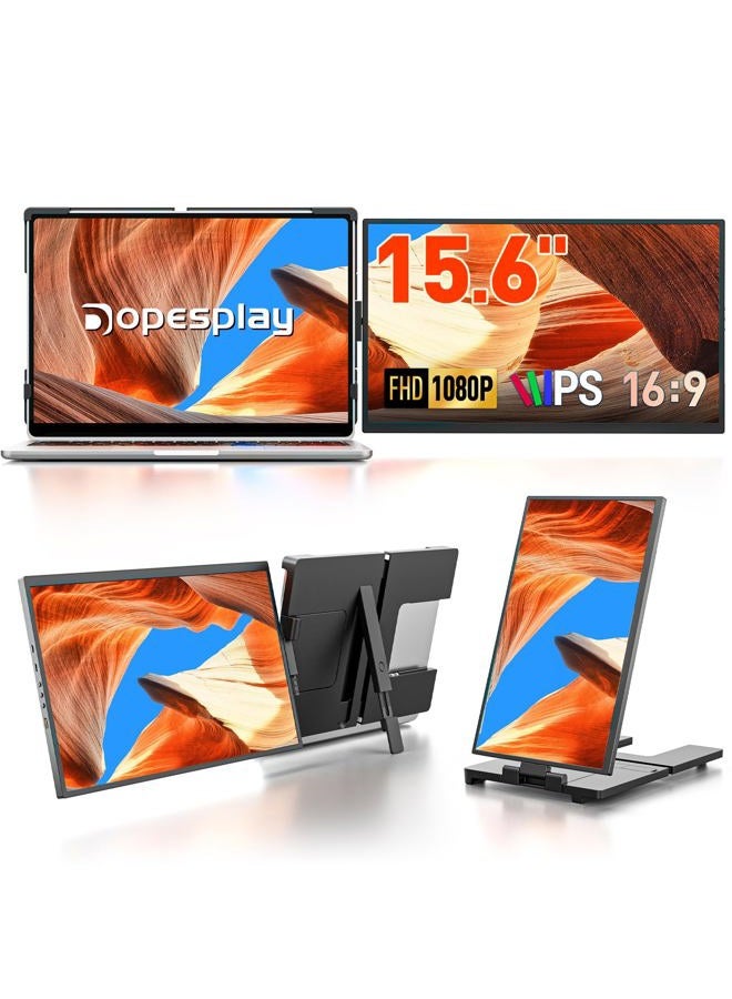 Dopesplay Laptop Screen Extender, 15.6" FHD 1080P IPS External Portable Monitor for Laptop, Plug & Play Dual Screen Monitor for 13"-17" Laptops, Compatible with Mac, Wins, Chrome, Android, Dex - Image 1