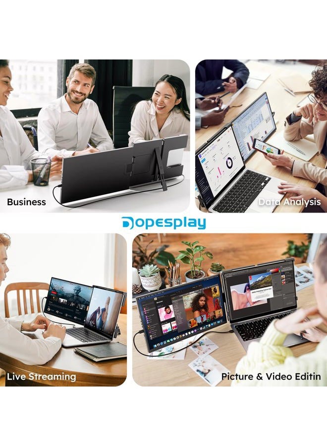 Dopesplay Laptop Screen Extender, 15.6" FHD 1080P IPS External Portable Monitor for Laptop, Plug & Play Dual Screen Monitor for 13"-17" Laptops, Compatible with Mac, Wins, Chrome, Android, Dex - Image 4