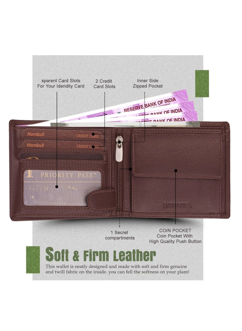 HORNBULL HORNBULL Denial Brown Leather Wallet for Men | Wallets Men with RFID Blocking | Mens Wallet Leather  - Image 3
