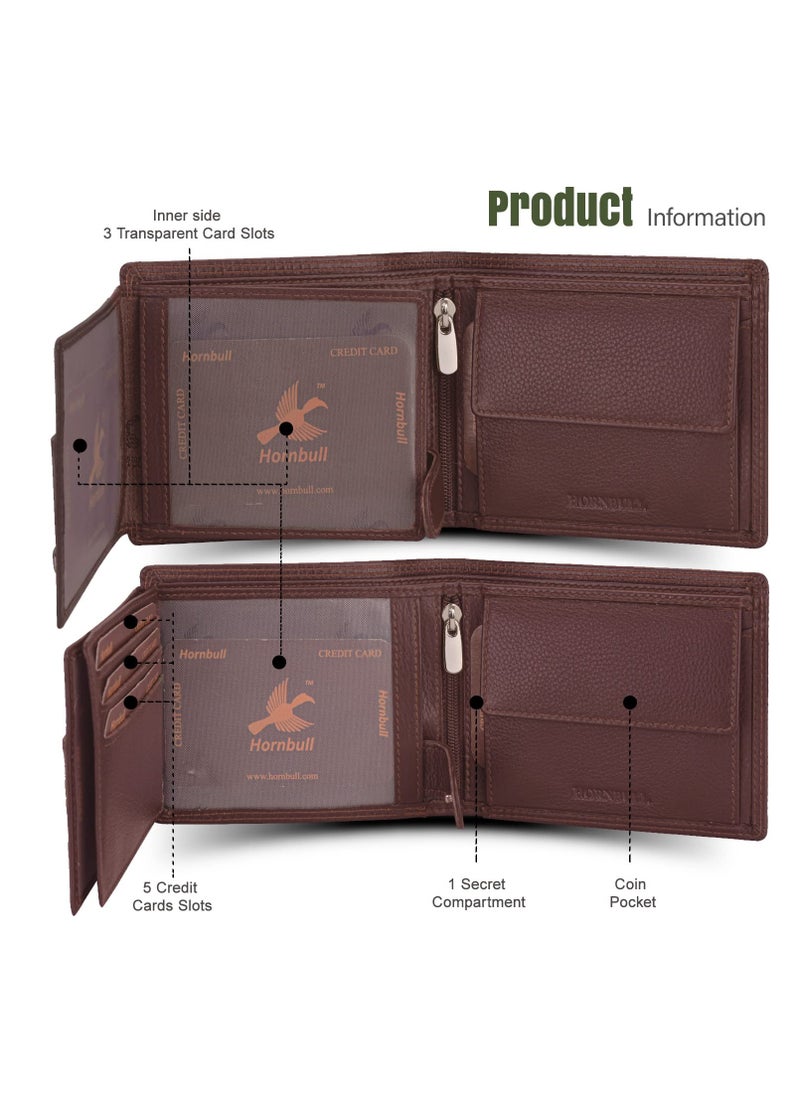 HORNBULL HORNBULL Denial Brown Leather Wallet for Men | Wallets Men with RFID Blocking | Mens Wallet Leather  - Image 4