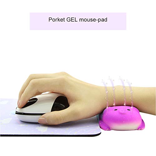 Sunffice Small Wrist Rest Mouse Pad, Mini Cute Ergonomic Mousepad Memory Foam Design Pig Shape Wrist Support Pillow Rest Cushion Mat for Office Computer Laptop,Comfortable and Pain Relief(Starry Sky) - Image 3