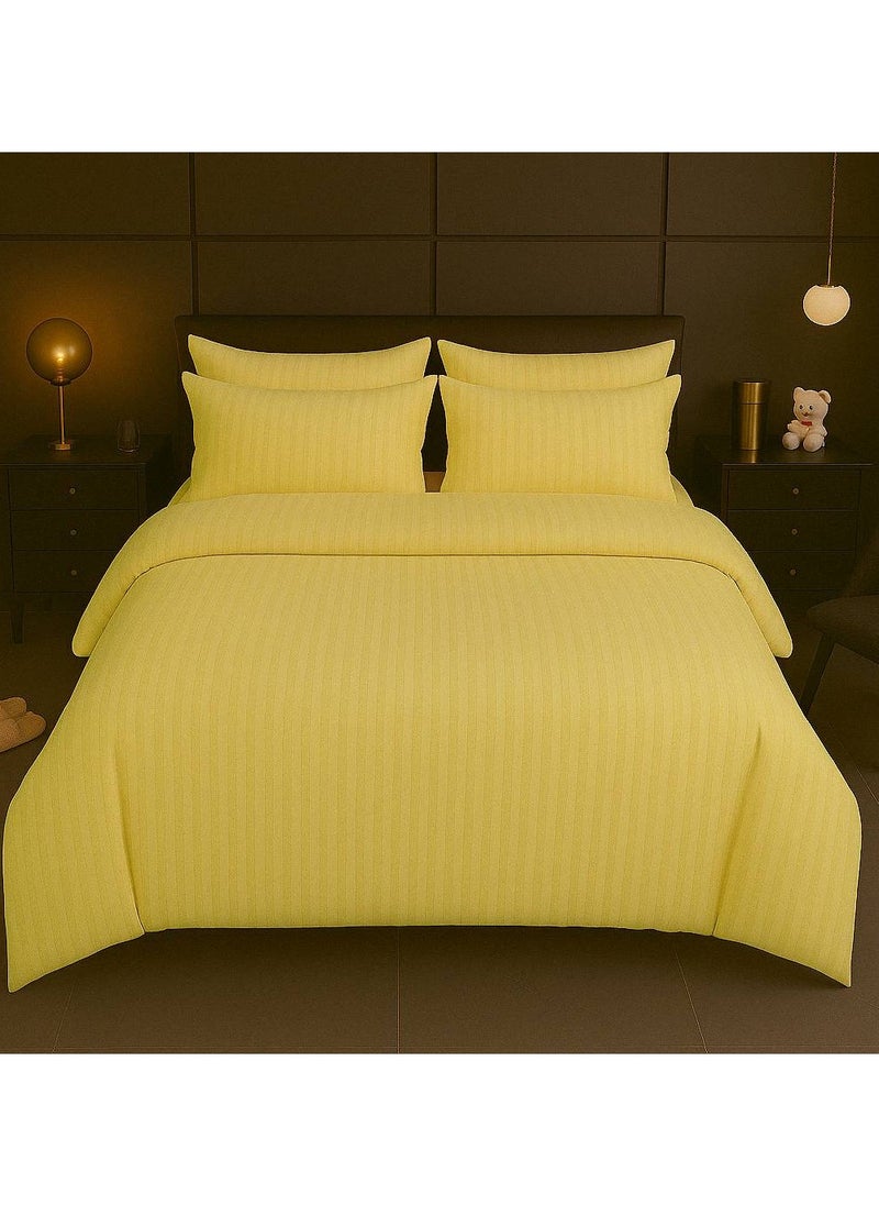 MAXQON 6-Piece Duvet Cover Set – Includes 1 Duvet Cover, 1 Fitted Sheet & 4 Pillowcases – King/Queen/Single Sizes, Color Cream  - Image 1