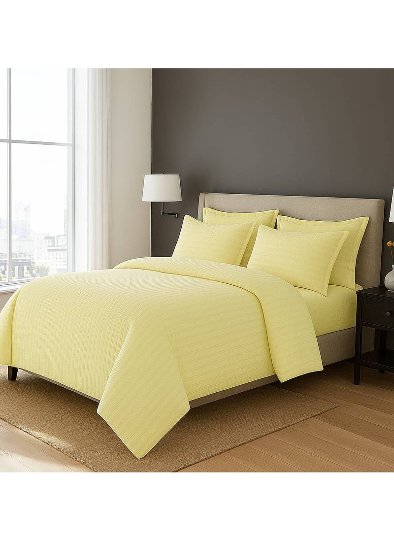 MAXQON 6-Piece Duvet Cover Set – Includes 1 Duvet Cover, 1 Fitted Sheet & 4 Pillowcases – King/Queen/Single Sizes, Color Cream  - Image 2
