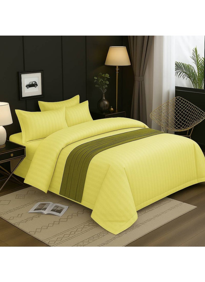 MAXQON 6-Piece Duvet Cover Set – Includes 1 Duvet Cover, 1 Fitted Sheet & 4 Pillowcases – King/Queen/Single Sizes, Color Cream  - Image 3