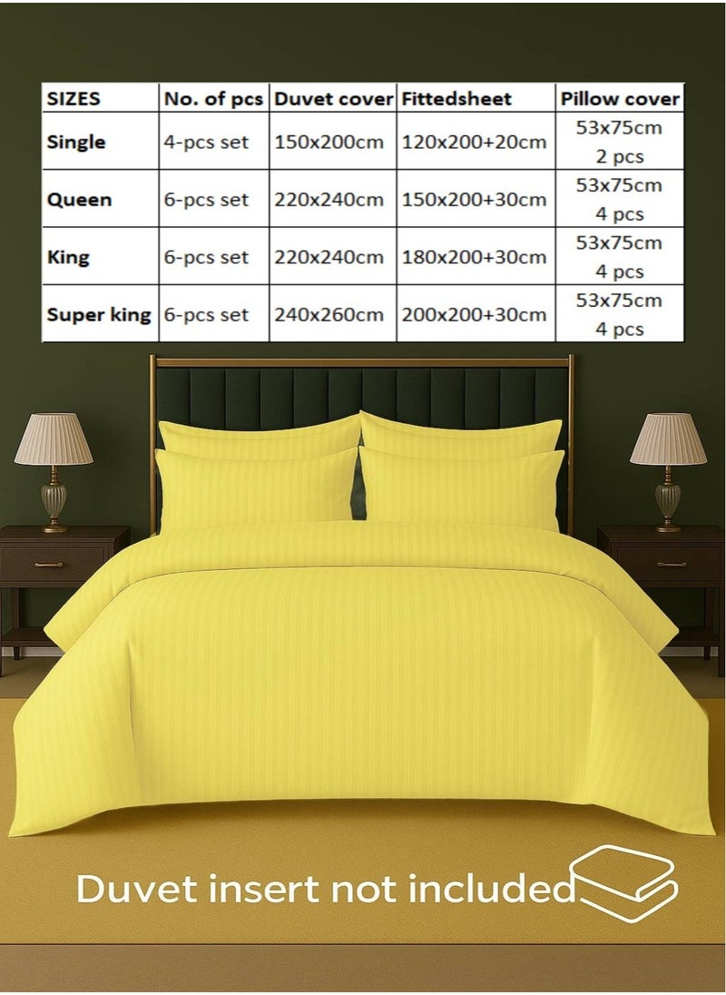 MAXQON 6-Piece Duvet Cover Set – Includes 1 Duvet Cover, 1 Fitted Sheet & 4 Pillowcases – King/Queen/Single Sizes, Color Cream  - Image 4