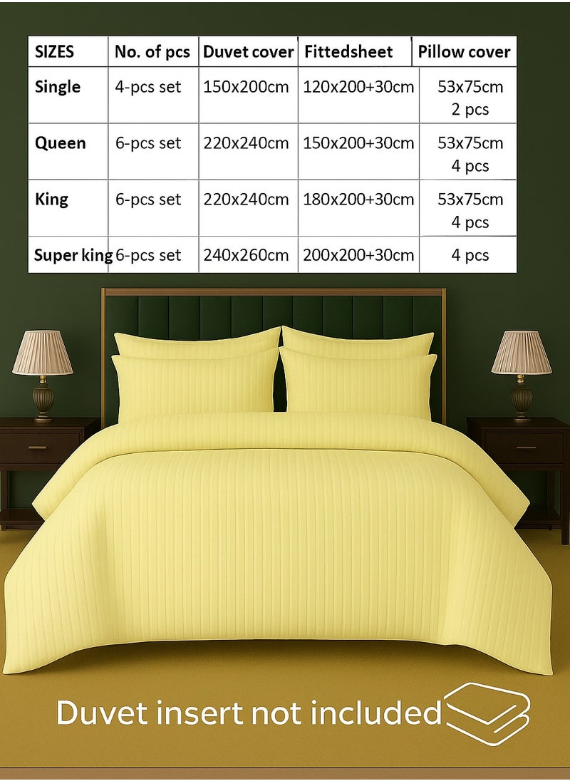MAXQON 6-Piece Duvet Cover Set – Includes 1 Duvet Cover, 1 Fitted Sheet & 4 Pillowcases – King/Queen/Single Sizes, Color Cream  - Image 4