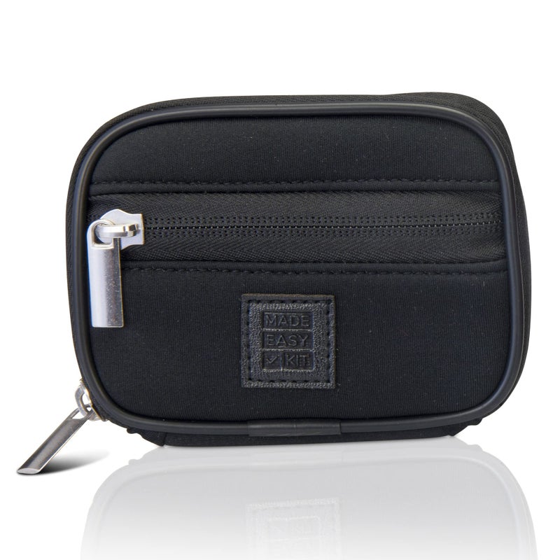 Made Easy Kit Pill Case - Weekly Medicine Organizer with Removable Seven-Day Vitamin & Supplement Box - Premium Neoprene for Travel Purse Accessory (Black) - Image 1