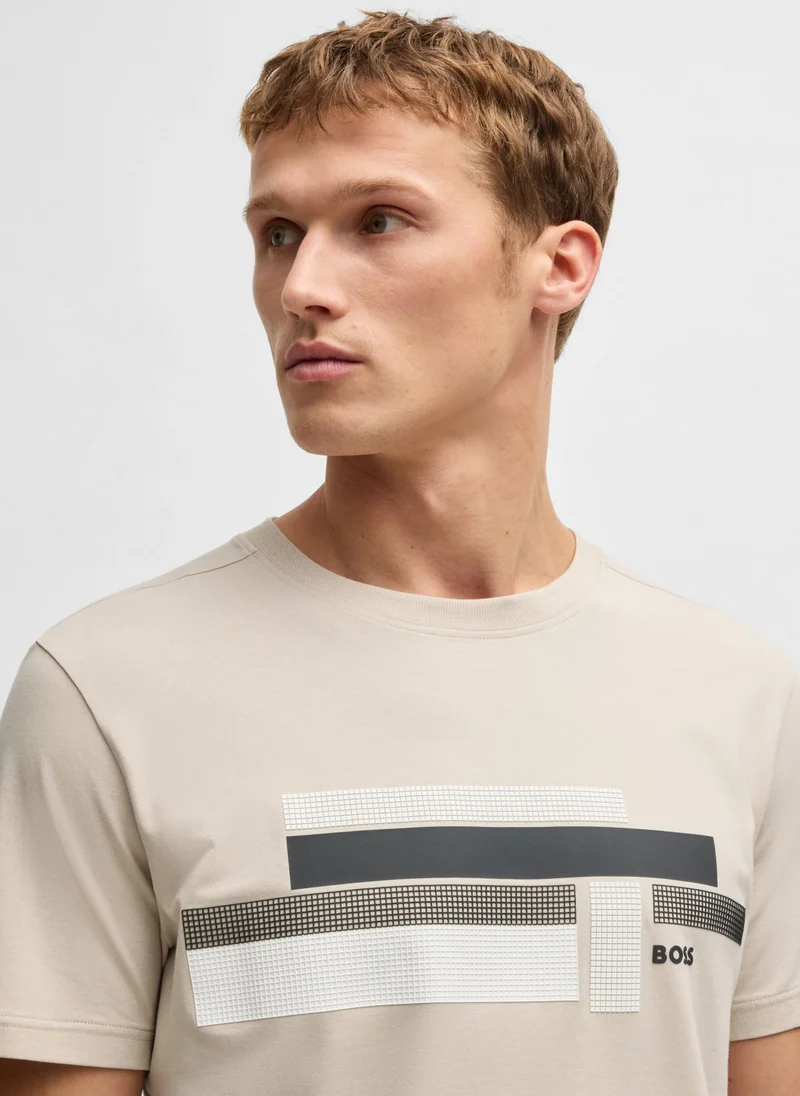 بوس Relaxed-fit T-shirt in stretch fabric with logo artwork