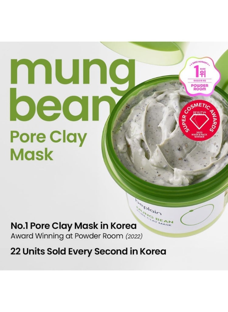 beplain Mung Bean Pore Clay Mask 120ml – Korean 3-in-1 Clay Mask for Blackhead Removal, Deep Pore Cleansing & Sebum Control - Image 2