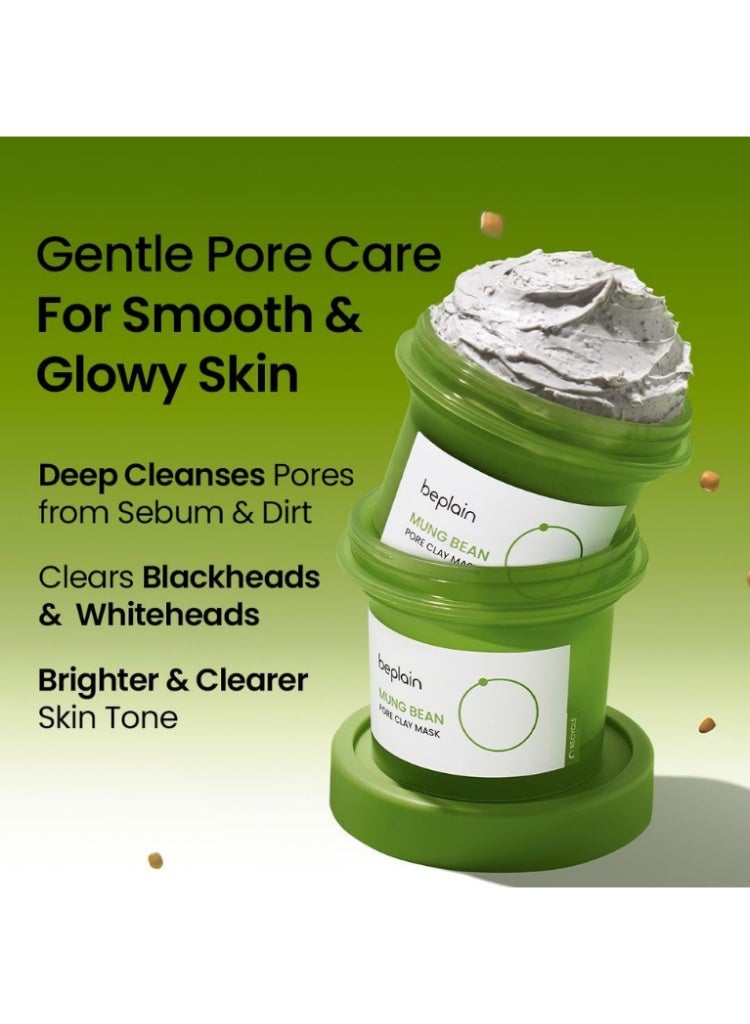 beplain Mung Bean Pore Clay Mask 120ml – Korean 3-in-1 Clay Mask for Blackhead Removal, Deep Pore Cleansing & Sebum Control - Image 4