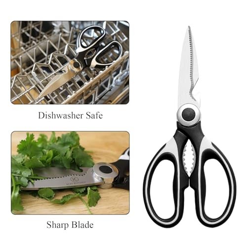 iBELL FA048 Kitchen Scissor for Heavy Duty, Stainless Steel Multi-Function Scissors for Meat, Chicken, Fish, Vegetable (Black) - Image 4