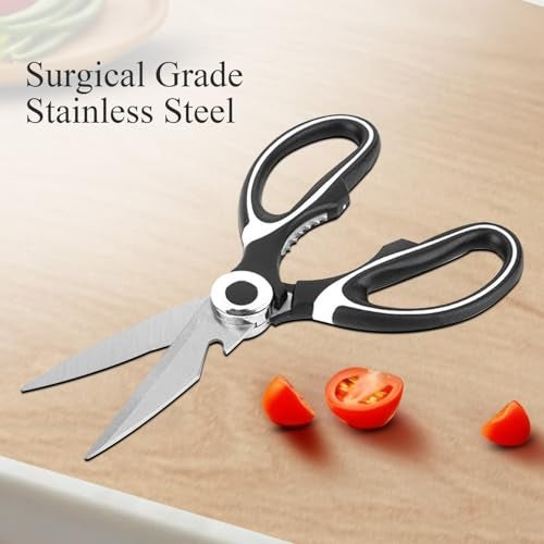 iBELL FA048 Kitchen Scissor for Heavy Duty, Stainless Steel Multi-Function Scissors for Meat, Chicken, Fish, Vegetable (Black) - Image 3