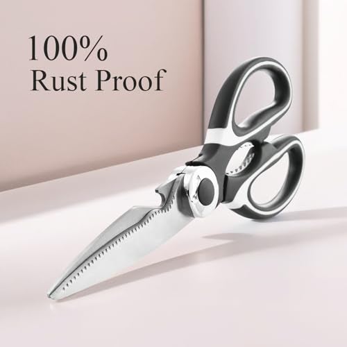 iBELL FA048 Kitchen Scissor for Heavy Duty, Stainless Steel Multi-Function Scissors for Meat, Chicken, Fish, Vegetable (Black) - Image 5