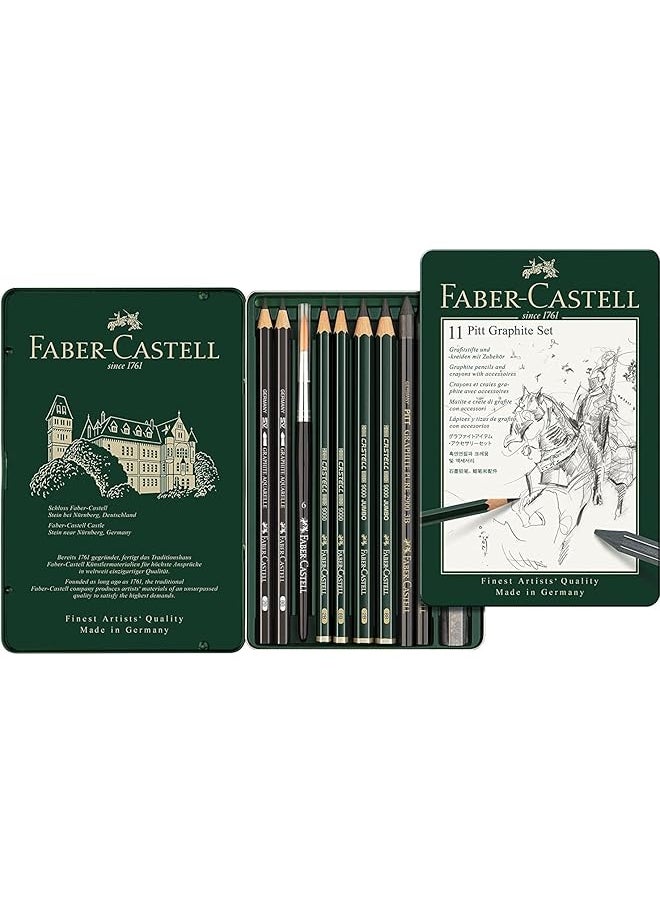 FABER-CASTELL - Set Pitt Graphite Pencil Tin 11 Pieces - Image 1