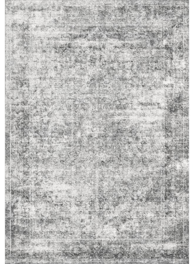 ايست من نون Carpet Rug Anti-Slip- Size- 153 x 214 (5x7 ft) | Color- Grey |Vintage Traditional| Ideal as Carpets for Living room, Bedroom & Office - Image 1