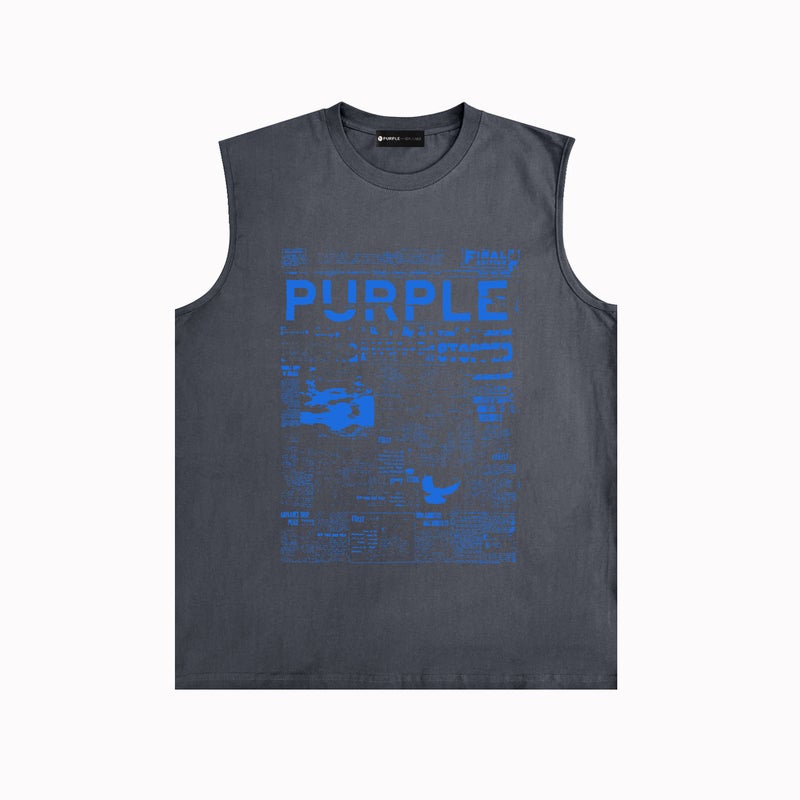 Long-Term Availability, , Trendy Brand Purple T Shirt, Sleeveless T-Shirt Vest - Image 1