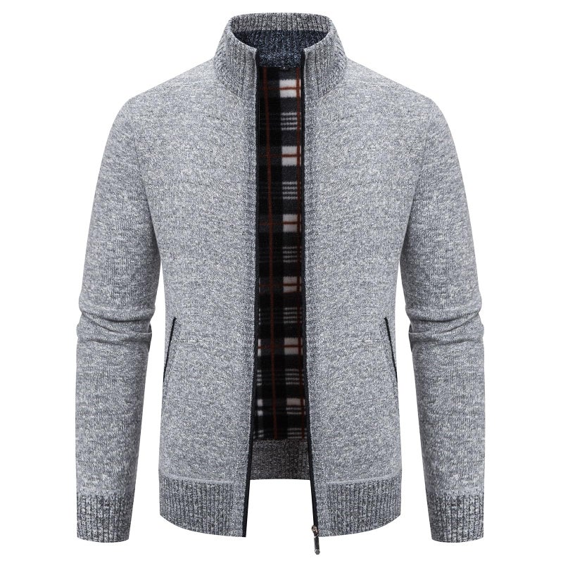 Mylldey Mens Sweater Cardigan Full Zip Knitted Long Sleeve Sweaters Men Workout Outfits(LightGray, M) - Image 1