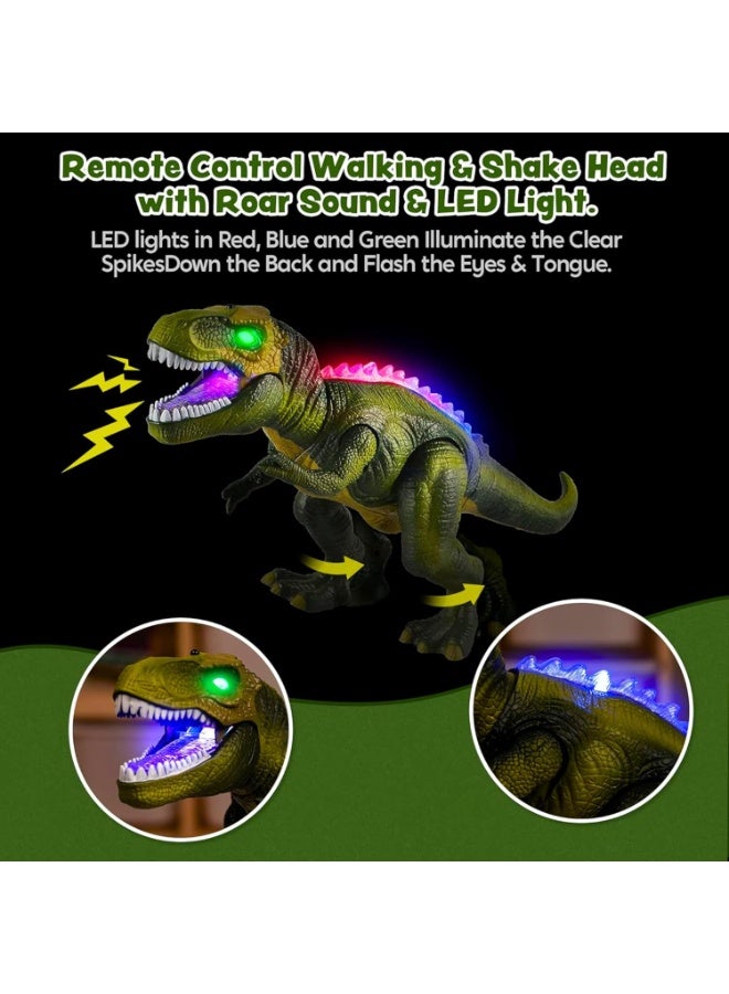 ARGT LED Remote Control Dinosaur Toy – Walking & Roaring T-Rex with Light-Up Eyes, Moving Head, Realistic Sounds – Interactive Jurassic Toy for Kids, Boys & Girls, Ideal Birthday - Image 4