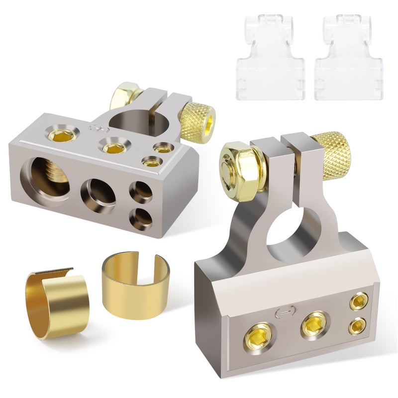 TONDA Battery Terminals 24810 Gauge Battery Terminal Connectors with Shims and Protective Covers Car Cable Ends 1 pair - Image 2