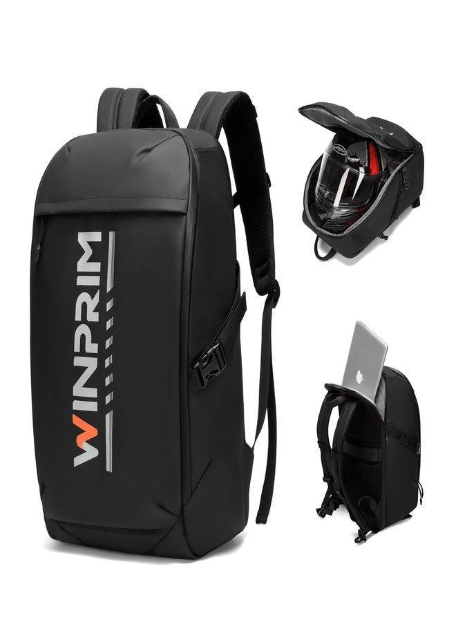 WINPRIM Motorcycle Helmet Backpack Large Capacity Reflective Waterproof Laptop Backpack with Padded Electronics Compartment - Image 1