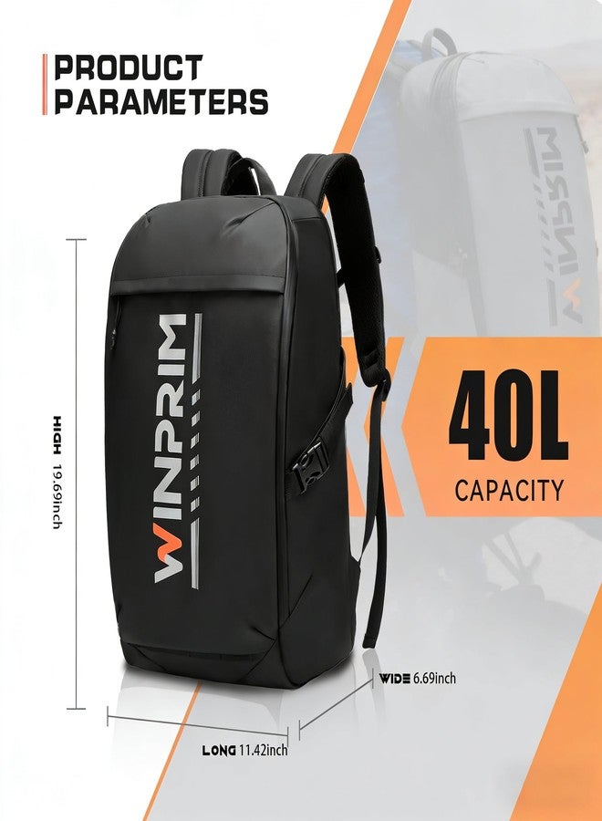 WINPRIM Motorcycle Helmet Backpack Large Capacity Reflective Waterproof Laptop Backpack with Padded Electronics Compartment - Image 3