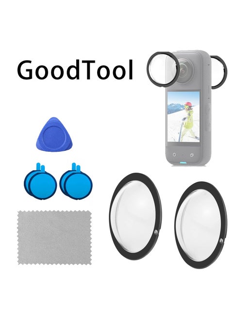 2 Pcs Lens Cap Protective Accessoris Lens Guard Protector Cover Adhesive Lens Protector Scratch Resistant High Transmittance for Insta360 X3 Panoramic Action Camera