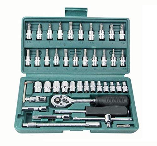 Paghadi PAGHADI 46 in 1 Pcs Tool Kit Screwdriver Set and Socket Set Wrench Set 14 inch Drive Socket Set Multi Purpose Combination Tool Case Precision Socket Set  - Image 5