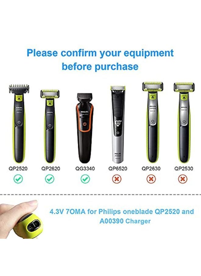 IBERLS - Oneblade Charger For Philips Norelco One Blade Qp2520 / 90, Qp2520 / 72, Qp2520 / 70, A00390 Shaver Power Cord All-In-One Grooming Trimmer Power Supply Adapter - Image 1
