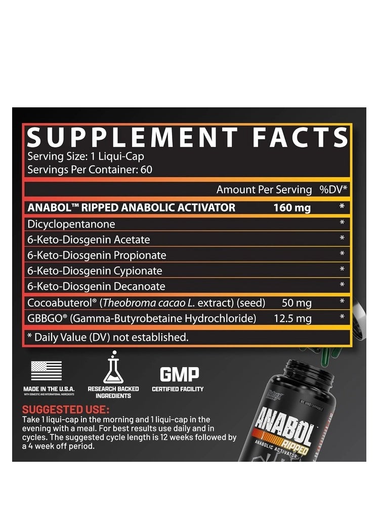 Nutrex Research Nutrex Anabol Ripped 60 Caps: The Ultimate Anabolic Activator  - Image 3