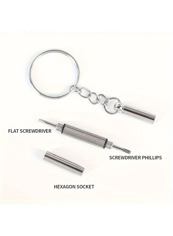 10Pcs Precision Eyeglass Screwdriver Set Portable Repair Tool Kit with Keychain - Image 3