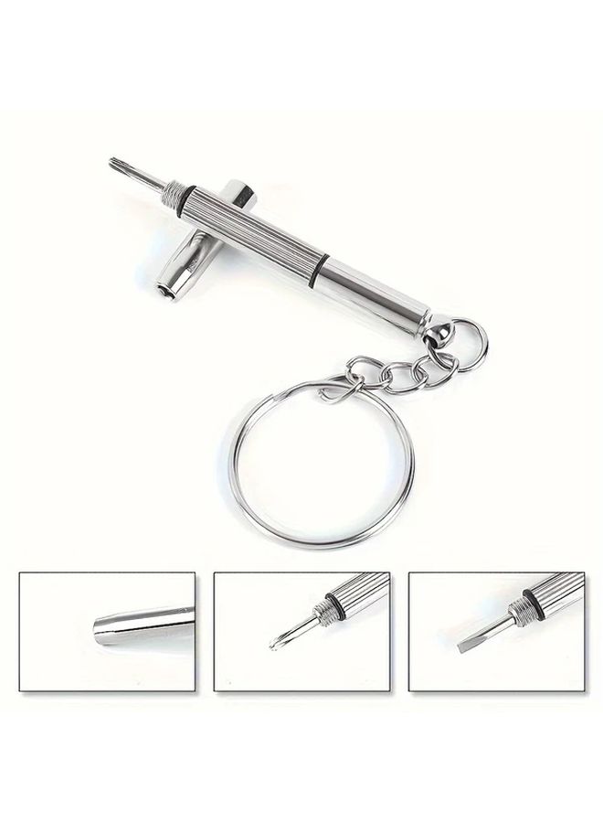 10Pcs Precision Eyeglass Screwdriver Set Portable Repair Tool Kit with Keychain - Image 5