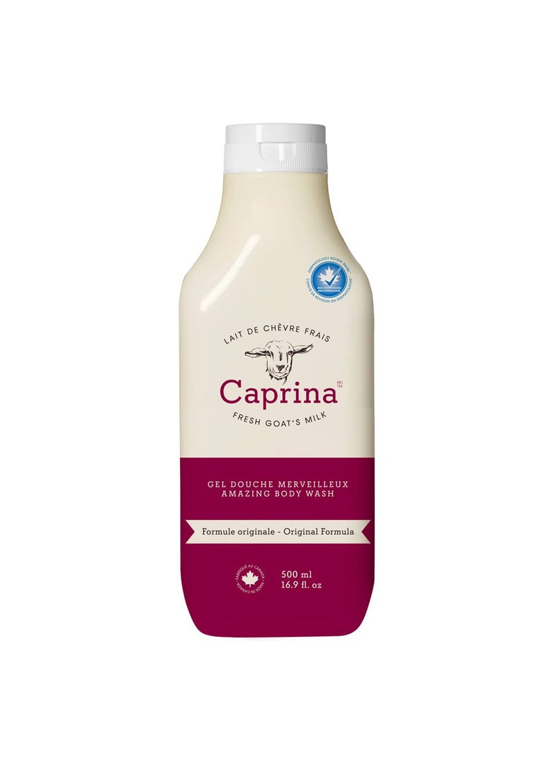 Caprina by Canus - Caprina by Canus Amazing Body Wash With Fresh Canadian Goat Milk Gentle Soap Moisturizing Vitamin A, B2, B3 & More, Original, 16.9 Fl Oz - Image 1