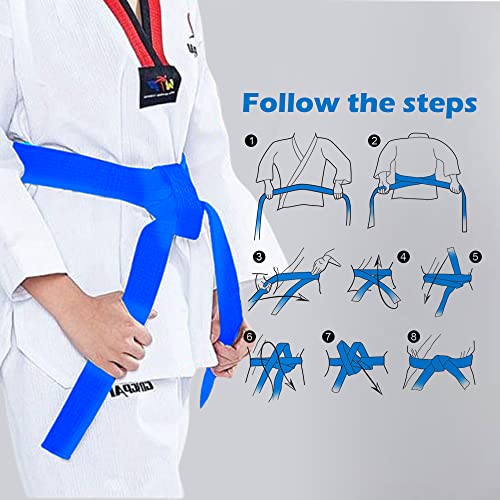Hithop 8.6ft Long Soft Belt for Martial Arts Karate Taekwondo Judo (Blue) - Image 4