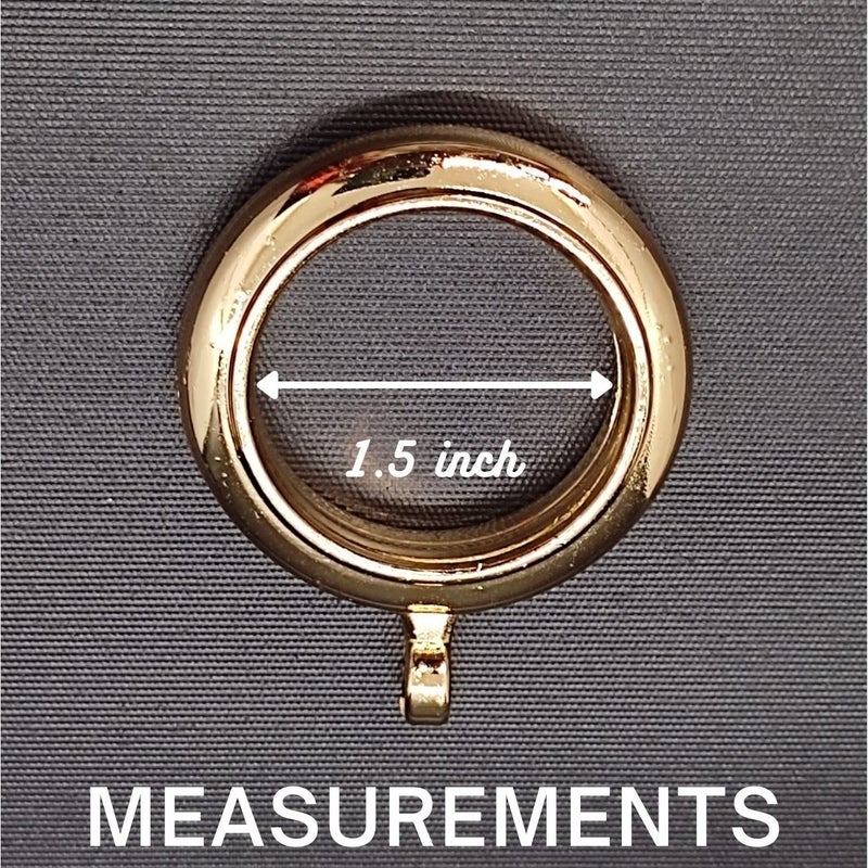 FAPBADRI Heavy Quality Plastic Curtain Rings Standard Size for Any 1 inch Curtain RodPipe Provision to Insert a Hook at The end of The Ring Colour Golden Glossy 50 Pieces - Image 2