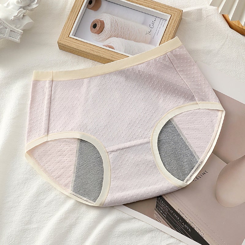 Mid-Rise Cotton Menstrual Panties for Women Pink  - Image 4