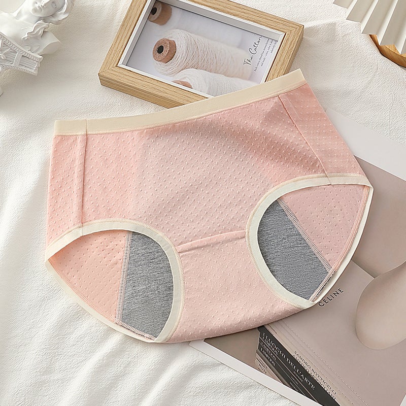 Mid-Rise Cotton Menstrual Panties for Women Pink  - Image 1