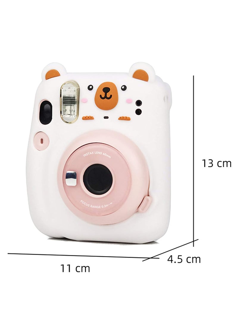 SYOSI Camera Case for Fujifilm Instax Mini 11, Polaroid Camera Silicone Cute Case for Boys Girls Men Women Scenery Photos Pictures (Bear) - Image 3