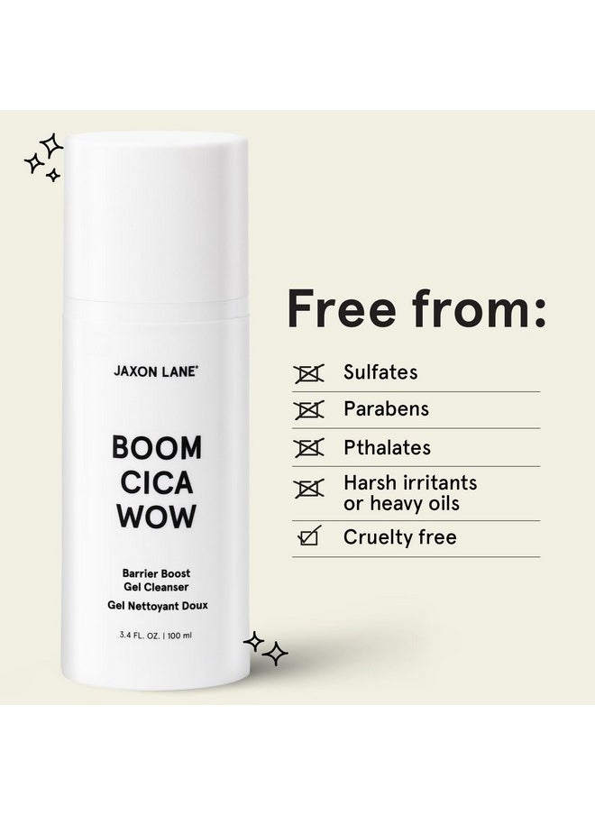 JAXON LANE - Mens Face Wash Boom Cica Wow Barrier Boost Gel Cleanser, Daily Facial Cleanser For Men & Women: Hydrating Face Cleanser + Centella Asiatica, Hyaluronic Acid, Purifying Malachite, Green Tea - Image 1