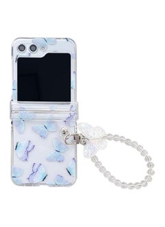 General Samsung Galaxy Z Flip 6 Cute Butterfly Design Clear Case, Hard PC Case for Z Flip 6 with Cute Lanyard Butterfly  - Image 1