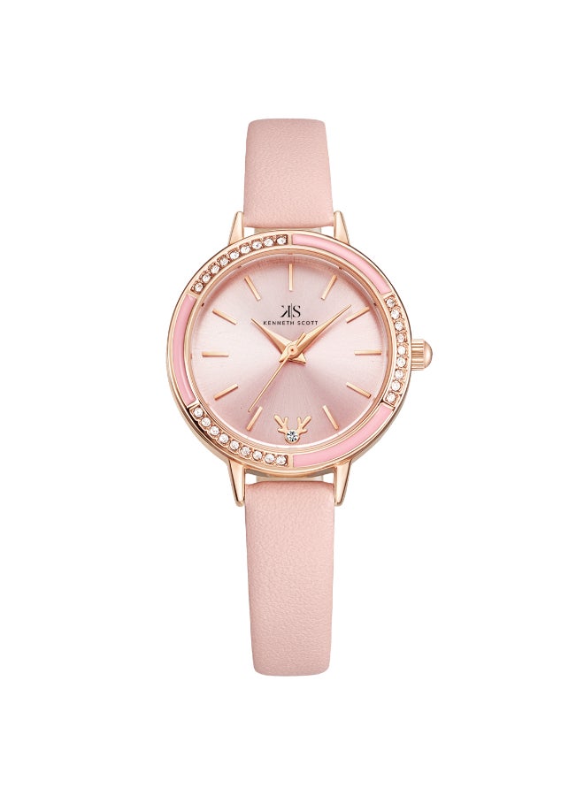 KENNETH SCOTT Women's Analog Round Shape Polyurethane Wrist Watch K23511-RLPP - 28 Mm - Image 1