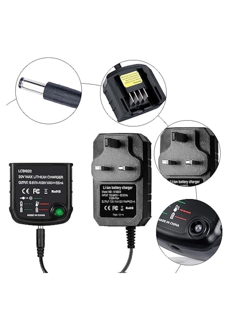KASTWAVE - LithiumIon Battery Charger for Black & Decker, Fast Charger, 18V Lithium Ion Battery LBXR20 LBXR20-OPE LB20 LBX20 LBX4020 LB2X4020 LBXR2020-OPE, Replacement LCS1620 for Black & Decker - Image 1