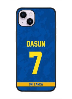 Rugged Black Edge Case iPhone 14 Plus, Slim fit Soft Case Flexible Rubber Edges Thin Cover - Player Name - Dasun Shanaka, Jersey Number- 7