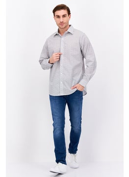 Van Heusen Men Regular Fit Long Sleeve Allover Print Dress Shirt, White  - Image 4