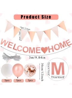 TBoxBo TBoxBo 15 Pcs Welcome Home Banner Rose Gold Glitter Welcome Back Balloon Banner Decorations Kit Welcome Home Decorations for Welcome Home Party Decorations, Welcome Home Sign  - Image 2