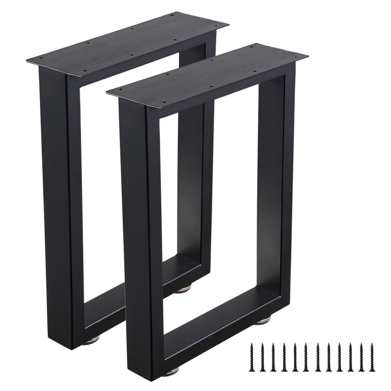 ALLCOS Bench Legs 16 Inch Metal Coffee Table Legs Heavy Duty Furniture Desk Chair Legs, Set of 2, Black - Image 1