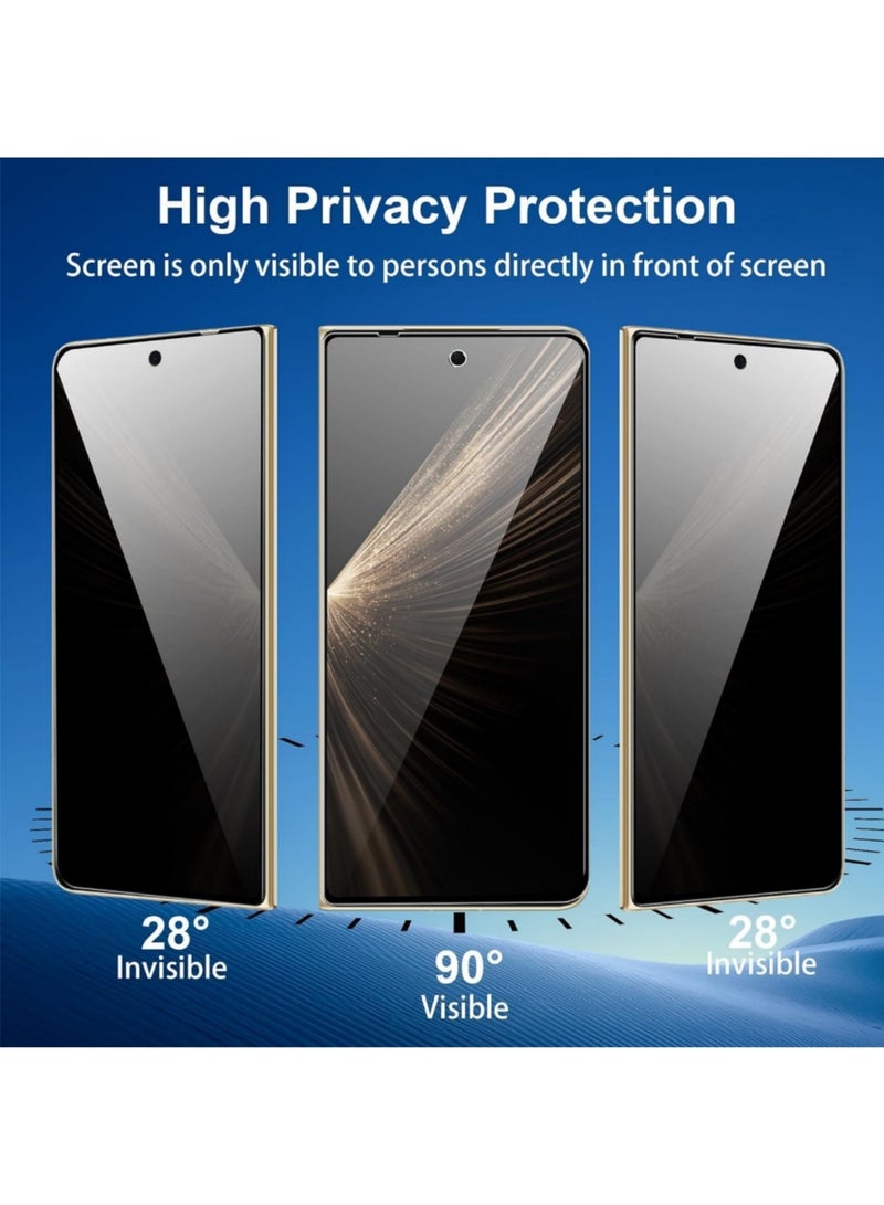 اووكاي [عبوة من 2+2] واقي شاشة متوافق مع هاتف Honor Magic V5 5G، عبوتان من غشاء زجاجي مقوى مضاد للتجسس + عبوتان من واقي عدسة الكاميرا، مقاوم للتجسس ومقاوم للخدش وخالٍ من الفقاعات، مناسب للجراب - Image 3